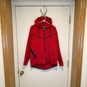 Nike Sportswear Tech Fleece Windrunner Full Zip Hoodie University Red Size Large